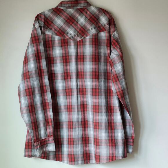 Wrangler 20X Red Plaid Texan Cowboy Farmer Shirt Men's 2X Pearl Button A0056 - Picture 7 of 7